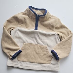 Carter's Beige and Off-White Fleece Pullover with Navy Accents Size 2T